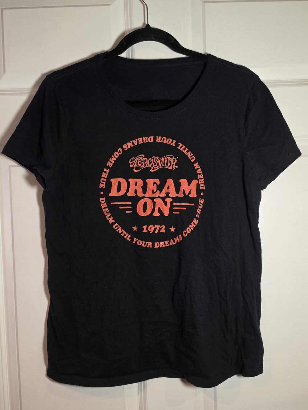 Aerosmith Dream On 1972 Graphic Tee - Black with Red Print M